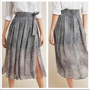 Anthropologie Snake Skin Midi Skirt